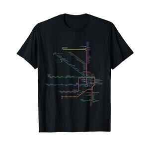 Chicago TShirt L Map Cta Elevated L Train Metro Transit Tee TShirt